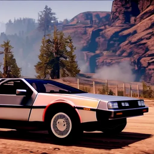 Image similar to 1 9 8 2 delorean in red dead redemption 2