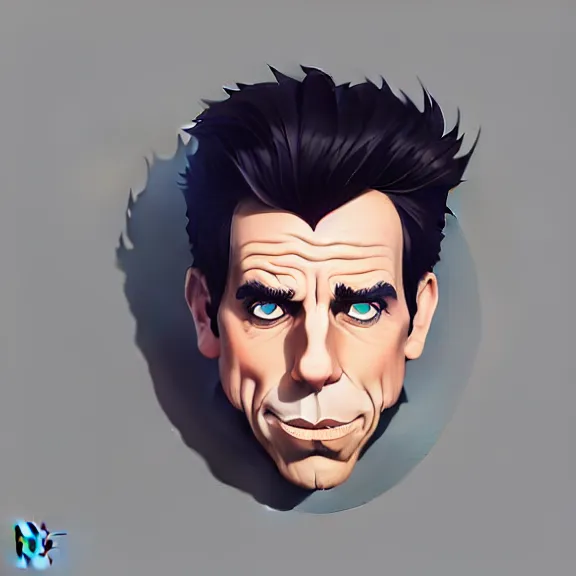 Image similar to face icon stylized minimalist bottle!! ben stiller whiskey!, loftis, cory behance hd by jesper ejsing, by rhads, makoto shinkai and lois van baarle, ilya kuvshinov, rossdraws global illumination