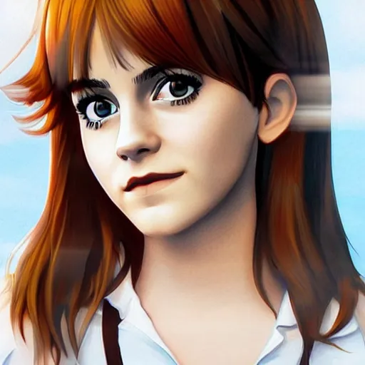 Prompt: emma watson in 3 d anime