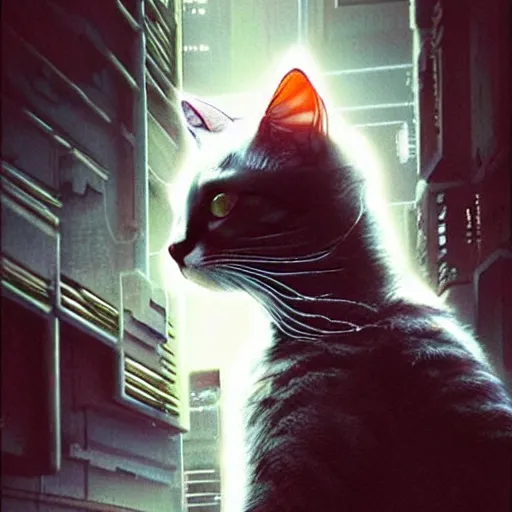 Image similar to cyberpunk cat