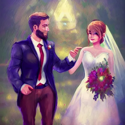 Prompt: the love of my life marrying me, trending on artstation