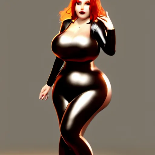 Prompt: curvy feminine hot goth woman with hot tight shiny outfit, classy, photorealistic, sublime, 16k, smooth, sharp focus, cgsociety, ArtStation, volumetric lighting