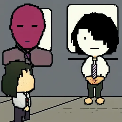 Image similar to Saul Goodman's avatar in the video game Omori, detailed