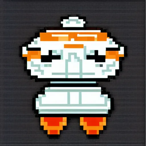 Image similar to pixel art of a cute robot