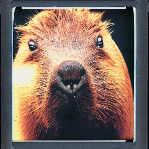 Image similar to polaroid of capybara