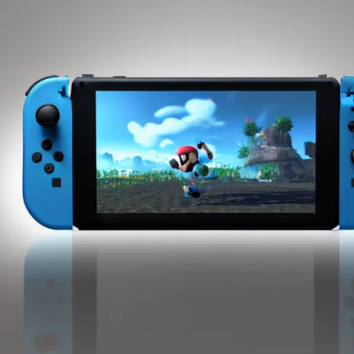 Prompt: Nintendo switch pro, concept art, 3d render, console