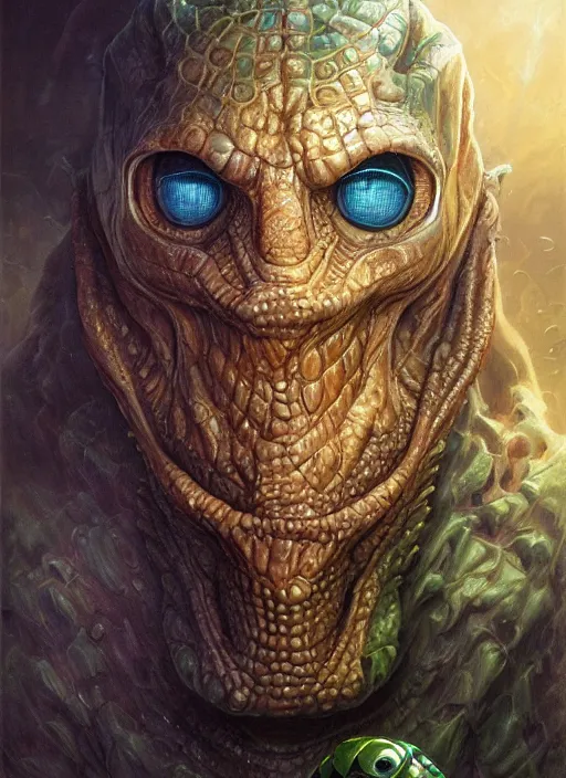 Prompt: aquatic mf doom reptile eyes, blue glowing skin. intricate, elegant, highly detailed, centered, digital painting, artstation, concept art, smooth, sharp focus, illustration, artgerm, tomasz alen kopera, peter mohrbacher, donato giancola, joseph christian leyendecker, wlop, frank frazetta