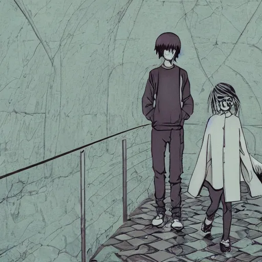 Prompt: shelter by porter robinson and junji ito, futuristic placard 8k hd