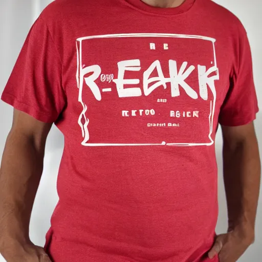 Prompt: a t - shirt that has the word reaktor written on it