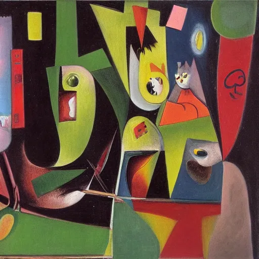 Prompt: cat by roberto matta
