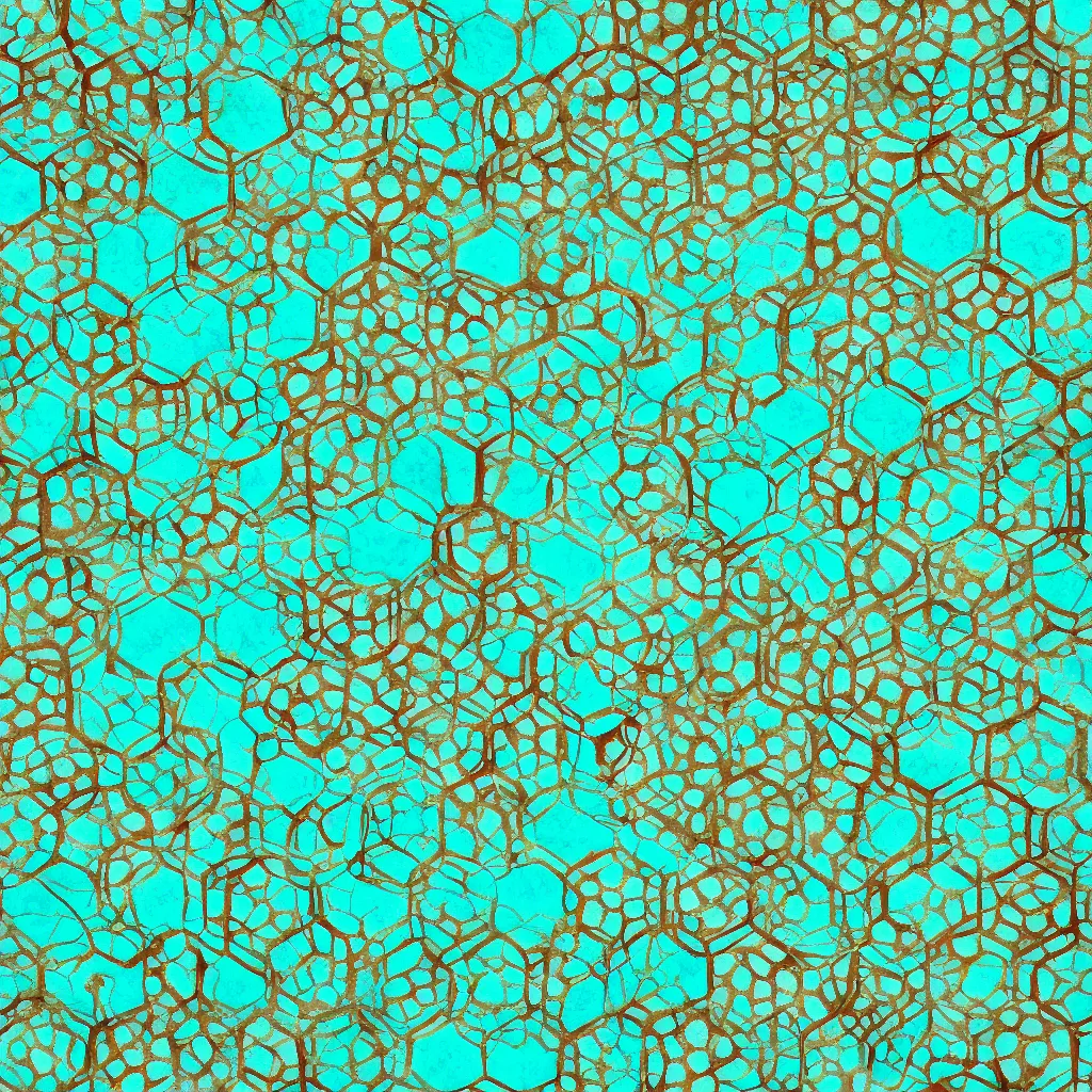 Prompt: turquoise hexagon sun