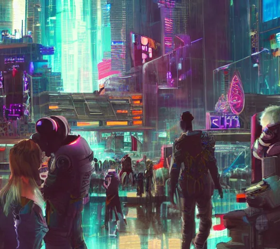 Image similar to high - resolution photograph from a cyberpunk era furry fandom convention ( midwest furfest 2 0 4 7 ), taking place after the genetic revolution and quantum singularity. photorealistic.