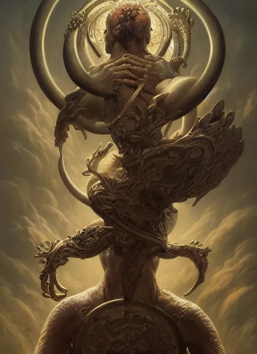 Image similar to god of suffering, elegant, highly detailed, centered, digital painting, artstation, concept art, smooth, sharp focus, illustration, artgerm, tomasz alen kopera, peter mohrbacher, donato giancola, joseph christian leyendecker, wlop, frank frazetta