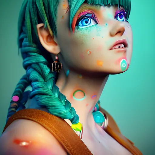 A 3D anime-style girl theme with rainbow colored image generative AI  22876973 Stock Photo at Vecteezy