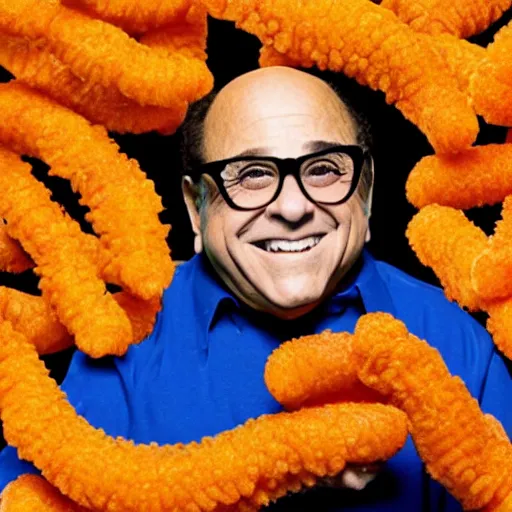 Image similar to danny devito and his cheeto