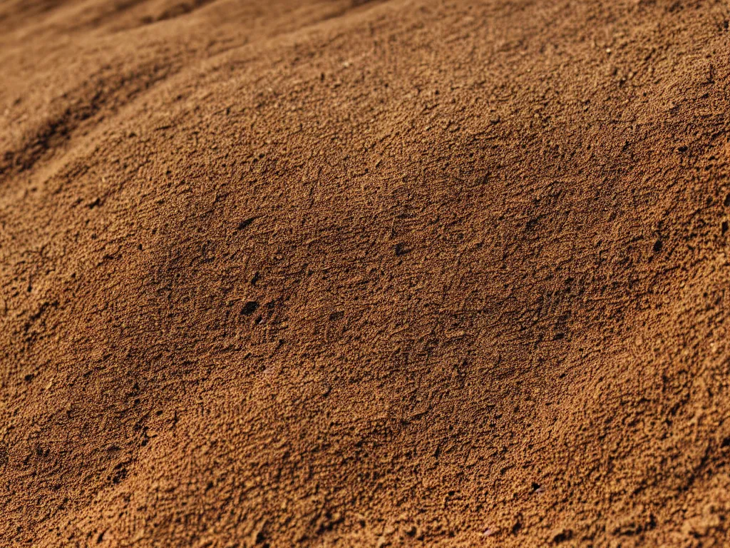 Prompt: a close up of a rounded dirt hill, highly textured