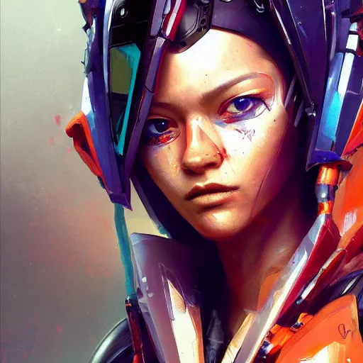 Prompt: movie still of stylized ninja - cyberpunk girl, wearing techwear and armor, complementary colors, beautiful realistic face, highly detailed, digital painting, artstation, concept art, smooth, sharp focus, illustration, art by artgerm, by greg rutkowski, by jeremy mann, by francoise nielly, oil painting