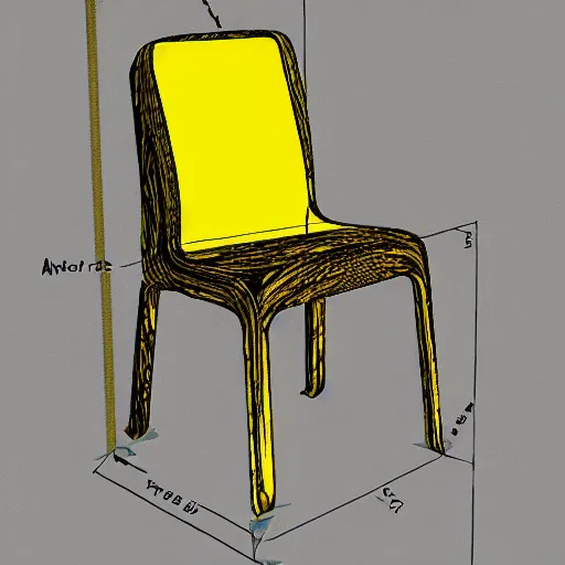 Image similar to a banana - shaped chair, design draft, sketch