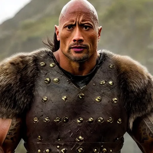 Image similar to dwayne johnson in vikings 4 k quality super realistic