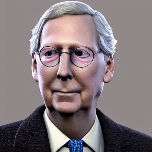 Prompt: mitch mcconnell sticking his head out of a turtle shell, face resembles a turtle, octane render, unreal 5 engine