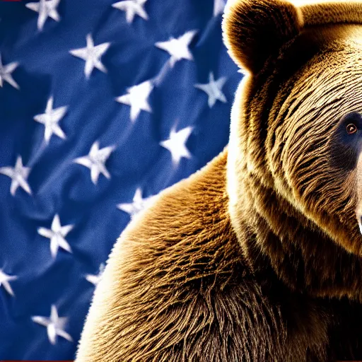 Image similar to a bear enlisted into the us army portrait, 4 k, high resolution, still, landscape, hd, dslr, hyper realistic