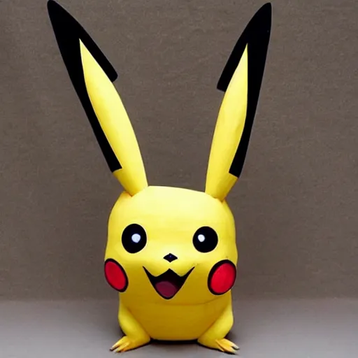 Image similar to Pikachu Sculpture made out of plywood