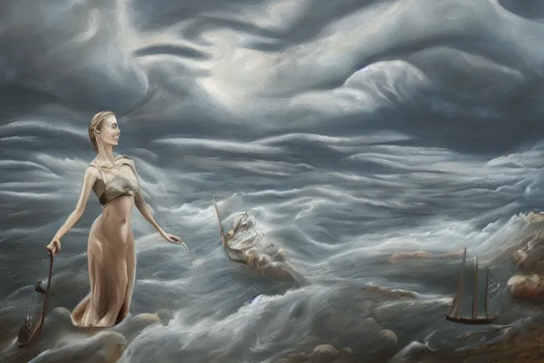 Prompt: timewind, surrealism, elegant oil painting, highly detailed.