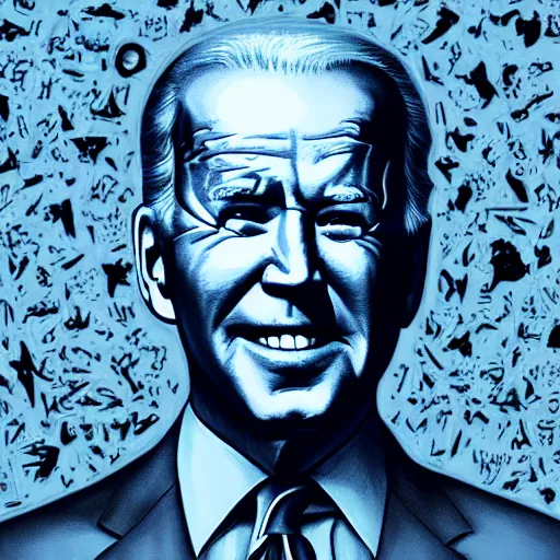 Image similar to Joe Biden everywhere at the end of time by the caretaker, dementia, 8k, high definition, highly detailed