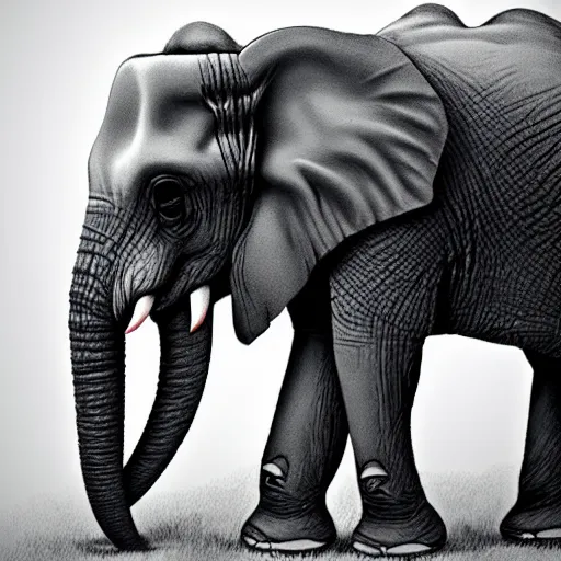 Image similar to a elephant that looks like a grimreaper