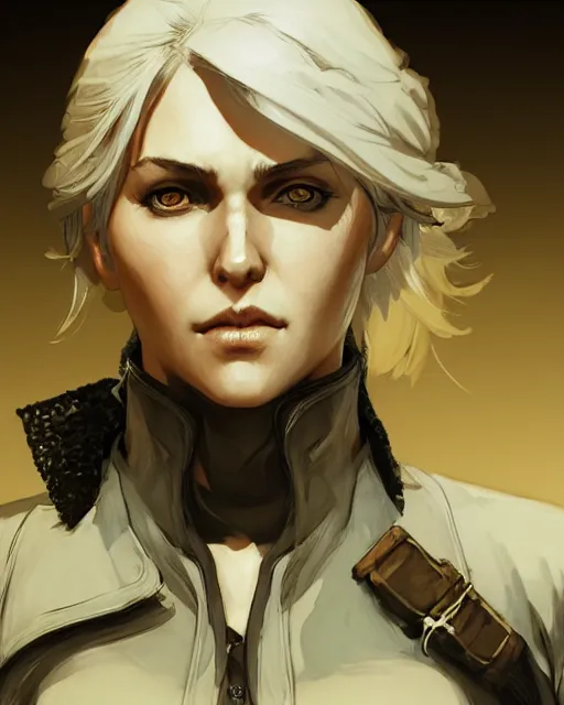 Image similar to portrait of cirilla fiona elen riannon, concept art, sumi - e style, artstation, trending, highly detailed, smooth, focus, art by yoji shinkawa