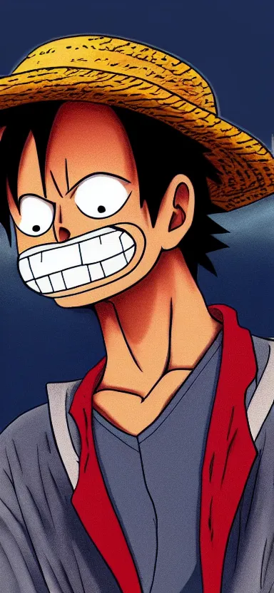 Prompt: “ a portrait of luffy at a airport, side shot, 8 k resolution, high quality ”