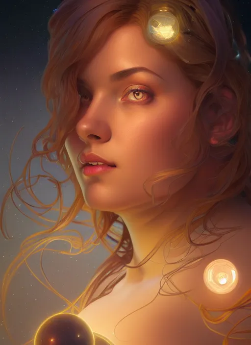 Prompt: full body portrait of thick girl, chemisty, sci - fi, glowing lights!! intricate, elegant, highly detailed, highly detailed face, digital painting, artstation, concept art, smooth, sharp focus, illustration, art by artgerm and greg rutkowski and alphonse mucha, 8 k