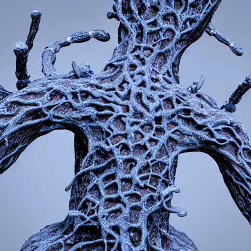 Image similar to army of neuron dendritic monster, t - pose, hyperrealistic, hyperdetailed, vray, 5 5 mm