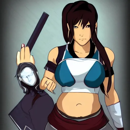 Image similar to high quality art of tifa lockhart dressed as korra, trending on artstartion