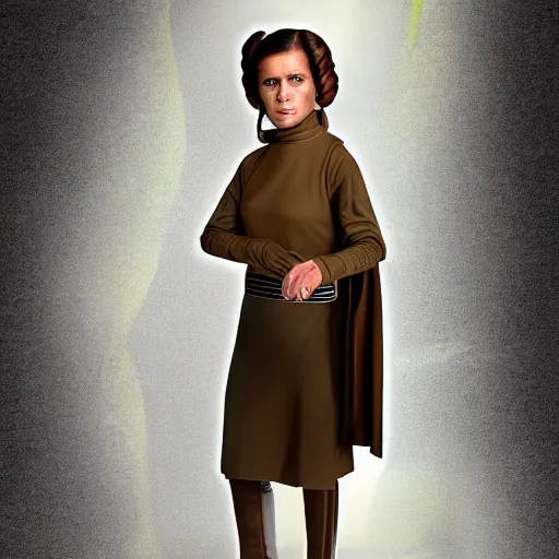 Image similar to digital full body portrait of young princess leia, a new hope