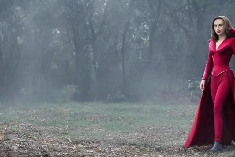 Prompt: film still of Natalie Portman as Wanda Maximoff Scarlett Witch in Multiverse of Madness