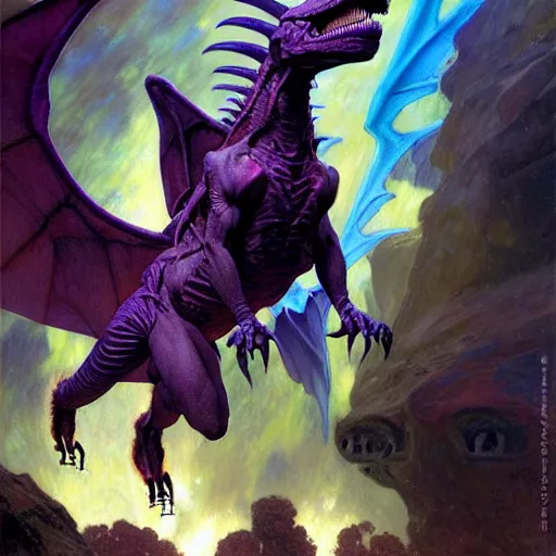 Image similar to portrait aerodactyl dinosaur mutant xmen. shadowrun furaffiniy cyberpunk fantasy highly detailed painting by gaston bussiere craig mullins jc leyendecker gustav klimt artgerm greg rutkowski john berkey, bergey, craig mullins, ruan jia, raymond swanland, jeremy mann, tom lovell, alex malveda