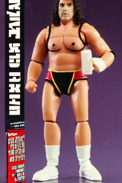 Image similar to michael scott as a 1 9 8 0 s wrestling action figure