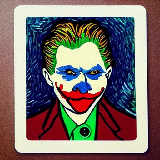 Image similar to “joker card designed by vincent van gogh”