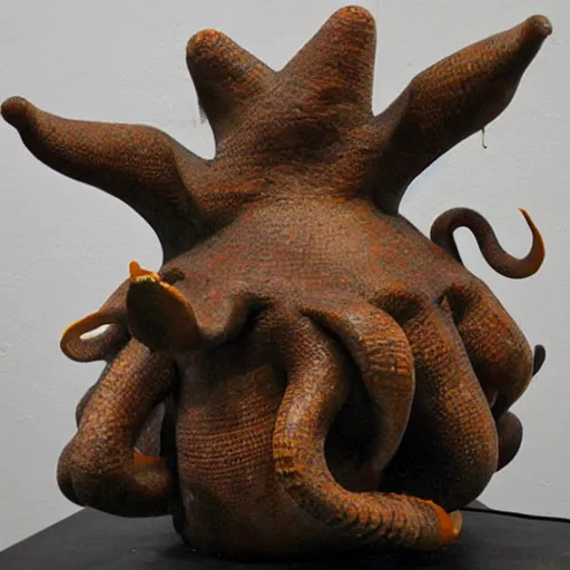 Image similar to sculpture of a pig - octopus, work in progress, neo - expressionism