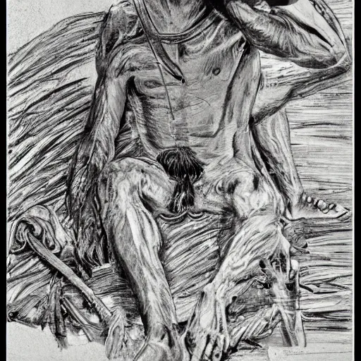 Image similar to otzi, line drawing,