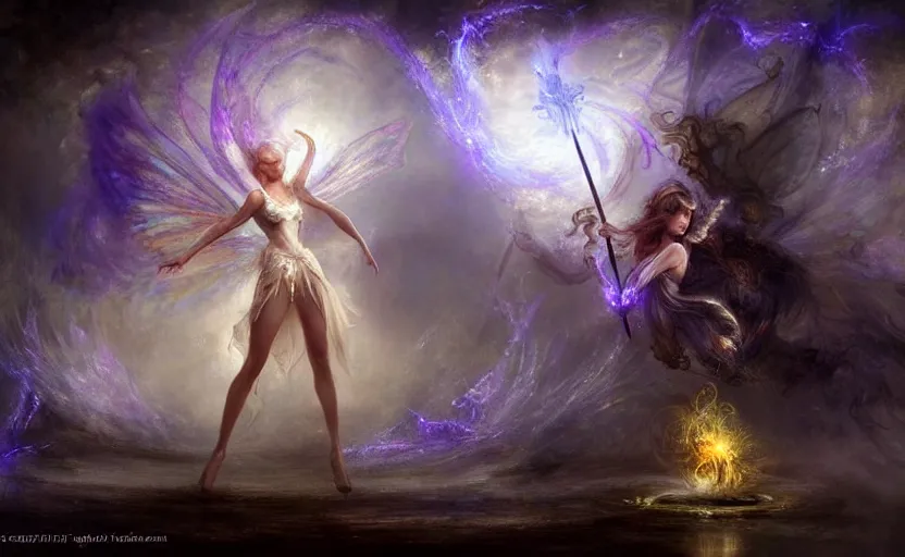 Image similar to the fairy rebellion. by artstation trending, by joseph mallord william turner, luis royo, konstantin razumov, cinematic lighting, fractal flame, highly detailed