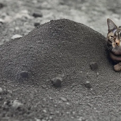 Image similar to a vacuum cat in a volcano,