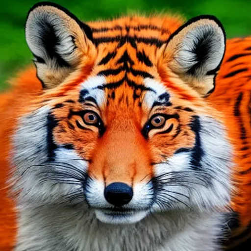 Image similar to half fox half tiger