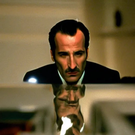 Prompt: Jean Dujardin in American Psycho (1999)