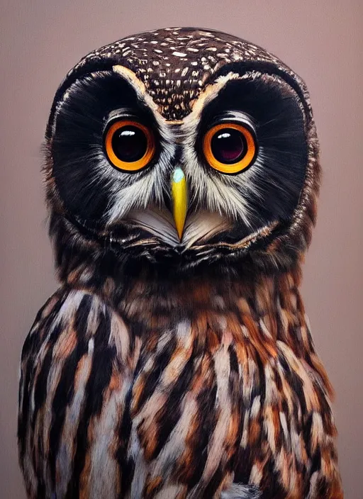 Prompt: realistic portrait beautiful painting of indonesia owl, moon pupil. full body, fine art, trending on artstation, smooth draw, sharp focus, digital art, bright colors, fine draw, perfect lighting, high render, high resolution.
