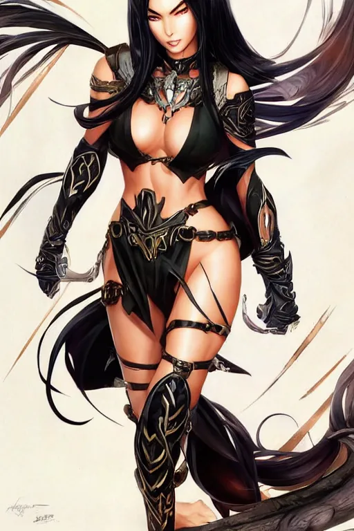 Image similar to Megan Fox in a blade and soul spinoff artbook rendered by the artist Taran Fiddler, Joe Madureira, Nadezhda Tikhomirova, Jiyun Chae, Lê Long, trending on Artstation by Hyung Tae Kim, artbook, Stanley Artgerm Lau, WLOP, Rossdraws , James Gurney