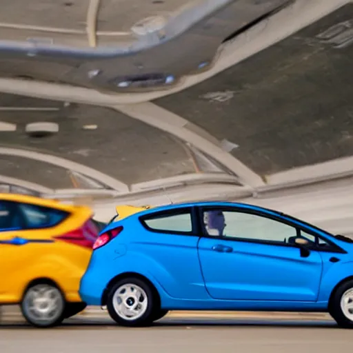 Image similar to a blue 2013 ford fiesta in the movie Cars