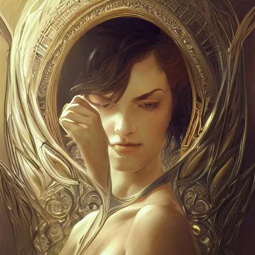 Image similar to a strange harp, d & d, fantasy, intricate, elegant, symmetrical face, highly detailed, digital painting, artstation, concept art, smooth, sharp focus, illustration, art by artgerm and greg rutkowski and alphonse mucha