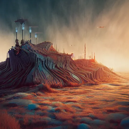 Image similar to valhalla by mad dog jones and beeple